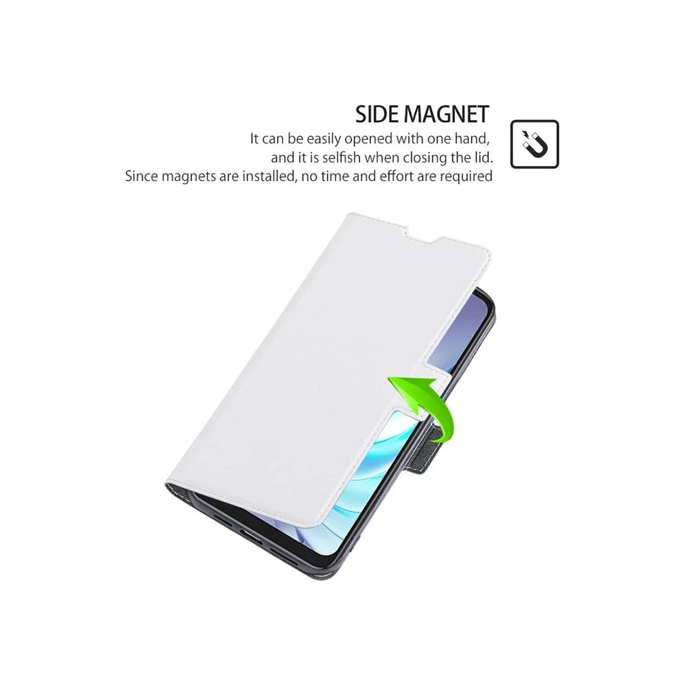 For Samsung Galaxy A36 5G Case Card Holder PU Leather Phone Cover - White - 5