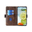 For Samsung Galaxy A36 5G Case Contrast Color Wallet Leather Phone Cover - Light Brown + Green - 2