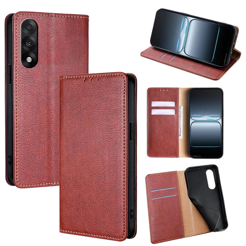 For OnePlus Ace 5 Ultra 5G / Nord 5 5G Case Wallet PU Leather Magnetic Auto-Absorbed Phone Cover - Brown - 1