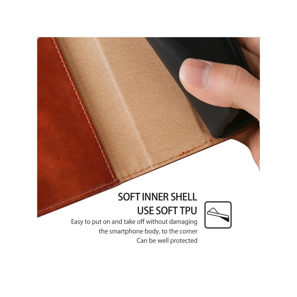 For OnePlus Ace 5 Ultra 5G / Nord 5 5G Case Wallet PU Leather Magnetic Auto-Absorbed Phone Cover - Brown - 5
