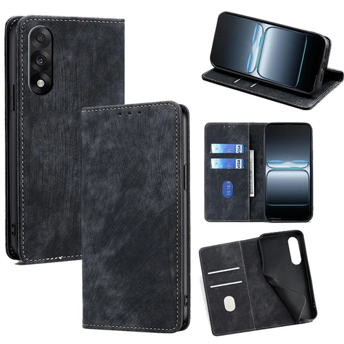 For OnePlus Ace 5 Ultra 5G / Nord 5 5G Case RFID Blocking Wallet Foldable Stand Leather Phone Cover - Black - 1