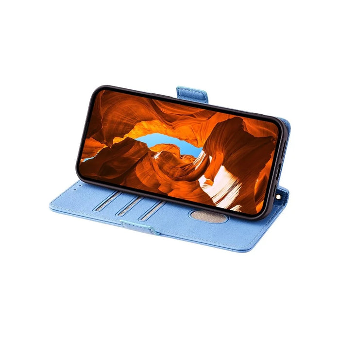 For OnePlus Nord 5 5G / Ace 5 Ultra 5G Case PU Leather Wallet Stand Phone Cover with Crossbody Shoulder Strap - Blue - 3