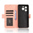 For Oukitel C65 / C65 Pro Leather Case Phone Wallet Cover with Multiple Card Slots - Pink - 4