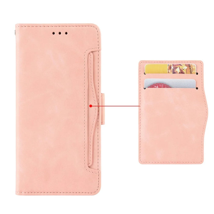 For Oukitel C65 / C65 Pro Leather Case Phone Wallet Cover with Multiple Card Slots - Pink - 5