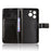 For Oukitel C65 / C65 Pro Case Crazy Horse Texture PU Leather Phone Wallet Cover with Wrist Strap - Black - 4