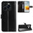 For Oukitel C65 / C65 Pro Case Crazy Horse Texture PU Leather Phone Wallet Cover with Wrist Strap - Black - 5