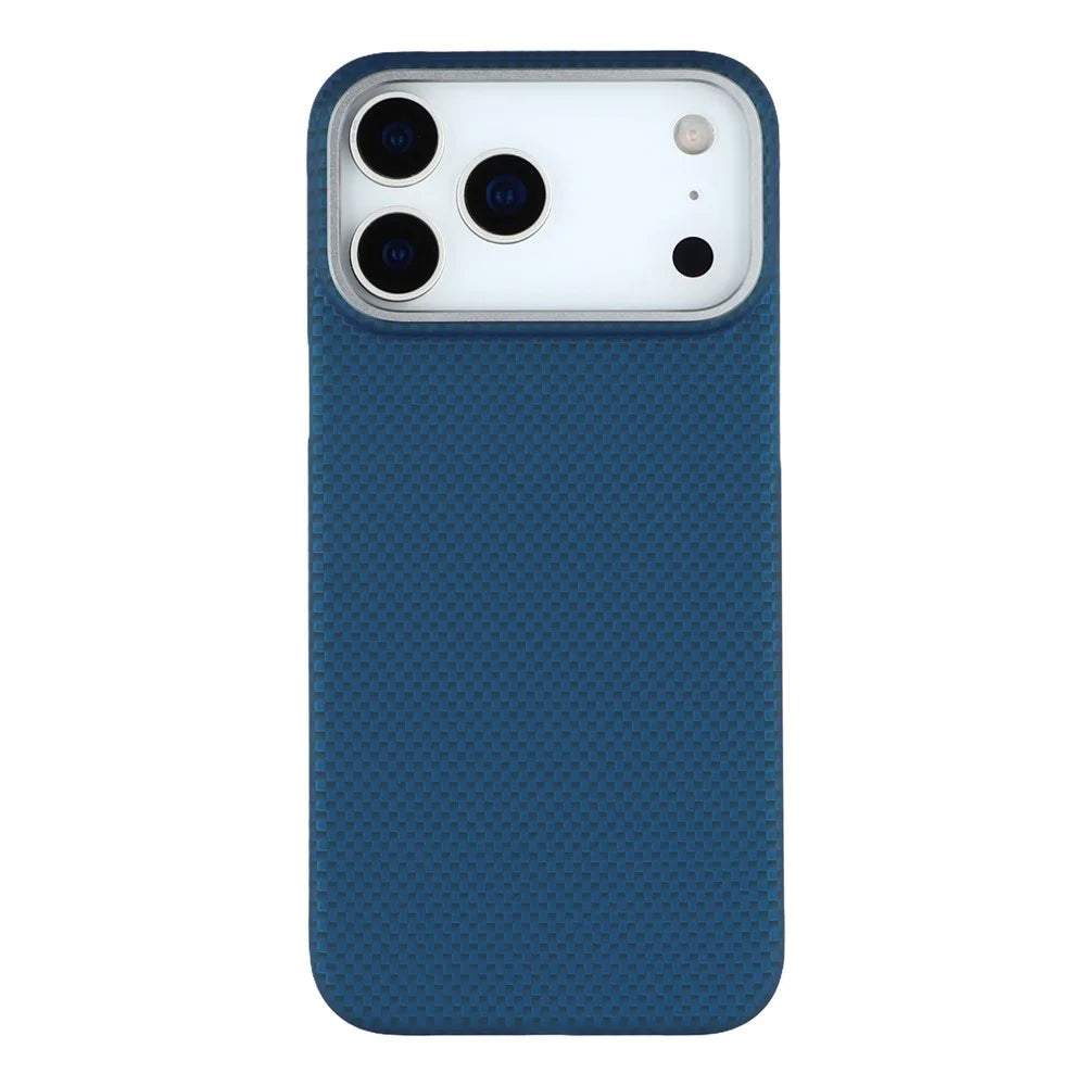 X-LEVEL For iPhone 17 Pro Case Compatible with MagSafe Carbon Nanofiber + Metal Lens Frame Phone Cover - Blue - 3