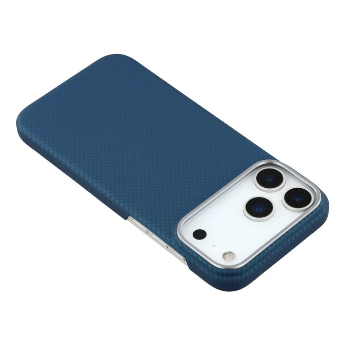 X-LEVEL For iPhone 17 Pro Case Compatible with MagSafe Carbon Nanofiber + Metal Lens Frame Phone Cover - Blue - 5