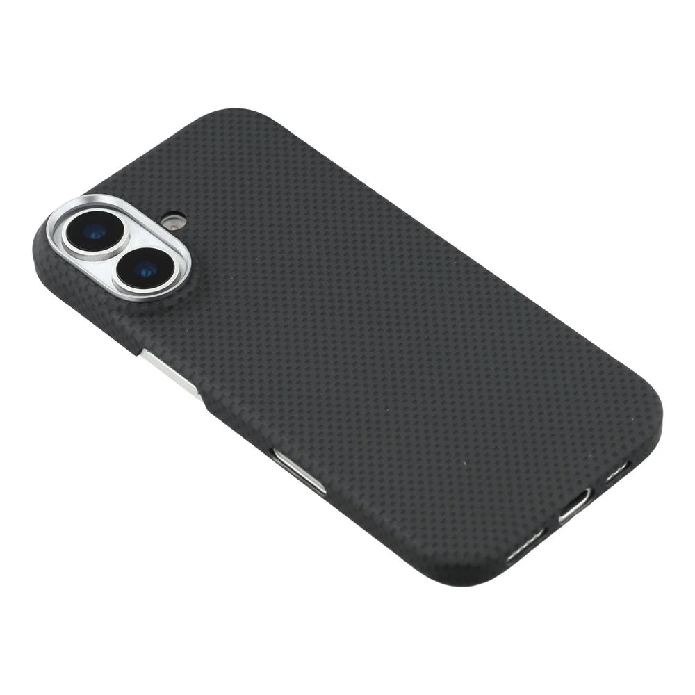 X-LEVEL For iPhone 17 Case Compatible with MagSafe Carbon Nanofiber + Metal Lens Frame Phone Cover - Black - 4