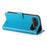 For iPhone Air Wallet Case Butterfly Floral Imprint PU Leather Phone Cover with Wrist Strap - Blue - 3