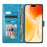 For iPhone Air Wallet Case Butterfly Floral Imprint PU Leather Phone Cover with Wrist Strap - Blue - 4