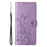 For iPhone 16 Pro Wallet Case Butterfly Floral Imprint PU Leather Phone Cover with Wrist Strap - Purple - 6