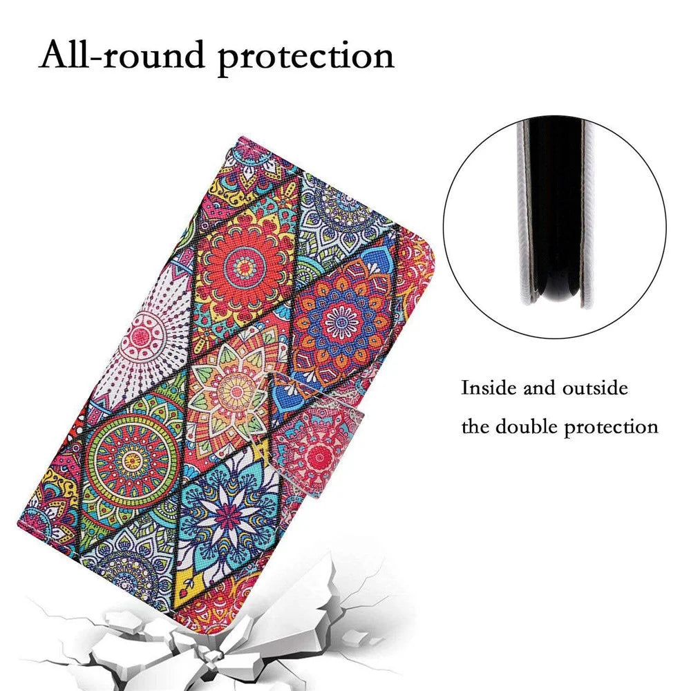 For Samsung Galaxy A14 5G / 4G Cross Texture PU Leather Flip Stand Case Wallet Phone Cover with Strap - Rhombus  /  Totem - 5