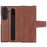 NILLKIN For Samsung Galaxy Z Fold7 5G Case PU + PC Stand Design Phone Cover with Card Slot - Brown - 1