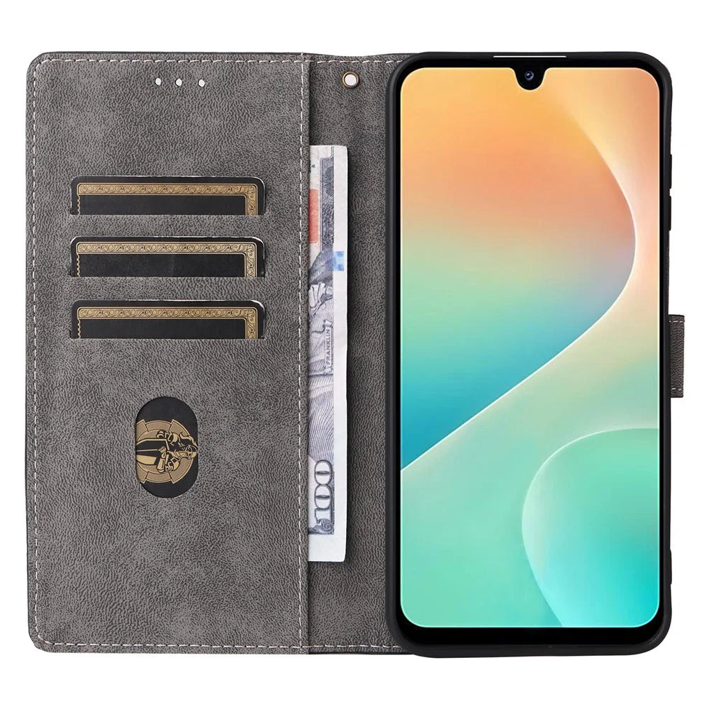 For Samsung Galaxy M36 5G Case Wallet RFID Blocking PU Leather Phone Cover Stand with Strap - Black - 2