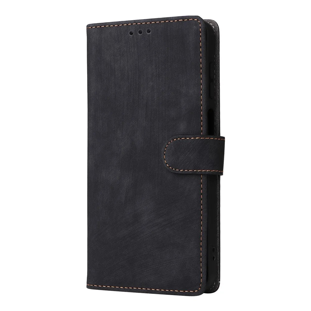 For Samsung Galaxy M36 5G Case Wallet RFID Blocking PU Leather Phone Cover Stand with Strap - Black - 7