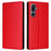 For Samsung Galaxy M36 5G Case Wallet Rhombus Imprinted Leather Phone Cover - Red - 1