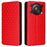 For Oukitel C60 Pro  /  C60 Case Wallet Rhombus Imprinted Leather Phone Cover - Red - 1