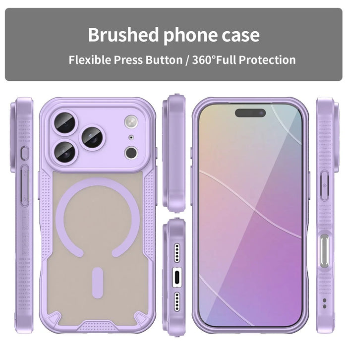 For iPhone 17 Pro Magnetic Case Compatible with MagSafe TPU + PC Phone Back Cover - Purple - 3
