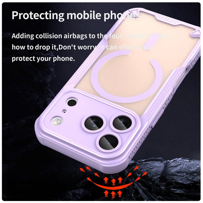 For iPhone 17 Pro Magnetic Case Compatible with MagSafe TPU + PC Phone Back Cover - Purple - 4