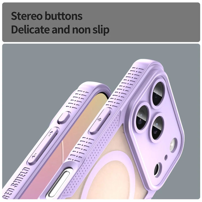 For iPhone 17 Pro Magnetic Case Compatible with MagSafe TPU + PC Phone Back Cover - Purple - 6