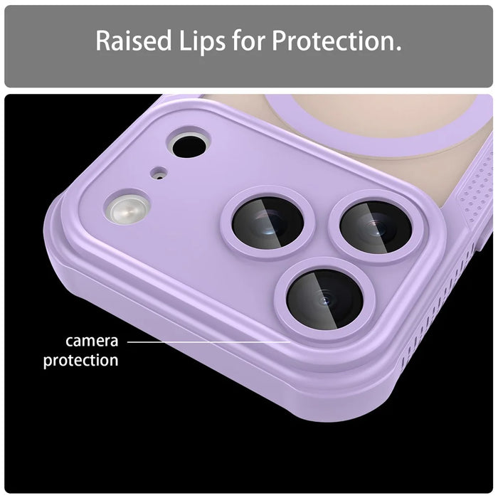 For iPhone 17 Pro Magnetic Case Compatible with MagSafe TPU + PC Phone Back Cover - Purple - 7