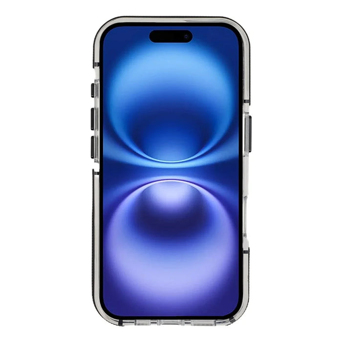 For iPhone 16 Plus Magnetic Case TPU Acrylic Clear Phone Back Cover with Lens Protector Kickstand - Black - 2