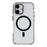 For iPhone 16 Plus Magnetic Case TPU Acrylic Clear Phone Back Cover with Lens Protector Kickstand - Black - 3