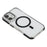For iPhone 16 Plus Magnetic Case TPU Acrylic Clear Phone Back Cover with Lens Protector Kickstand - Black - 5