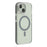 For iPhone 15 Plus Magnetic Case TPU Acrylic Clear Phone Back Cover with Lens Protector Kickstand - Grey - 1