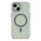 For iPhone 15 Plus Magnetic Case TPU Acrylic Clear Phone Back Cover with Lens Protector Kickstand - Grey - 3