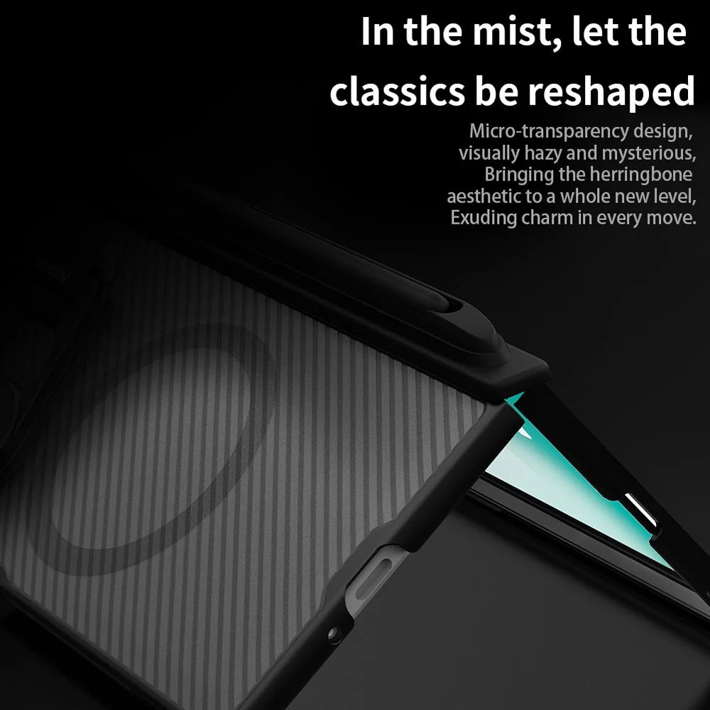 NILLKIN CamShield Prop Magnetic Translucent Series For Samsung Galaxy Z Fold7 5G Case with Stylus Pen Clear Camera Lid PC Phone Cover - 7