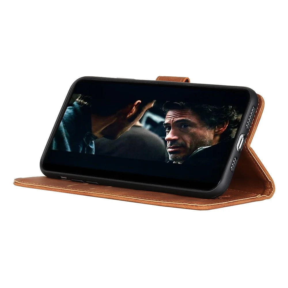 KHAZNEH For OnePlus Nord 5 5G / Ace 5 Ultra 5G Case PU Leather Retro Texture Phone Cover - Brown - 2