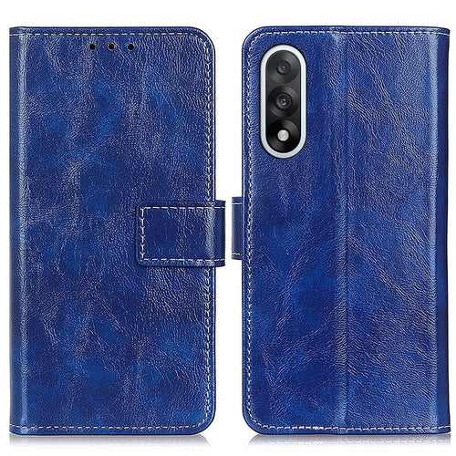 For OnePlus Nord 5 5G / Ace 5 Ultra 5G Case Wallet Leather Phone Cover Crazy Horse Texture - Blue - 1