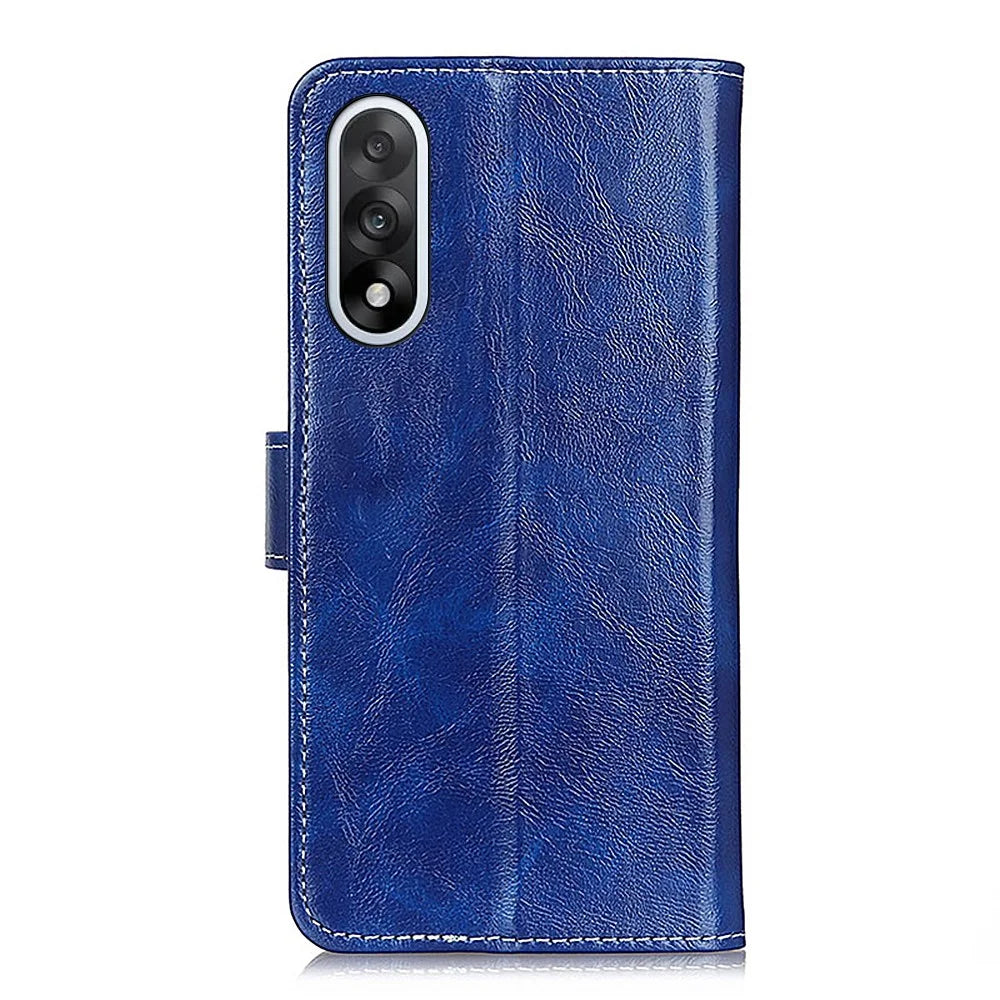 For OnePlus Nord 5 5G / Ace 5 Ultra 5G Case Wallet Leather Phone Cover Crazy Horse Texture - Blue - 6