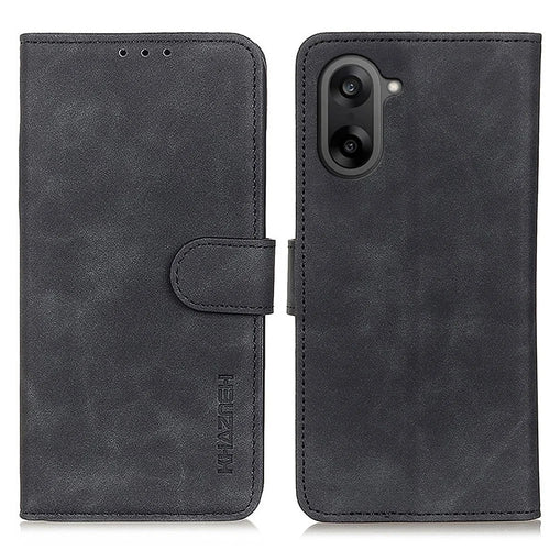 KHAZNEH For OnePlus Nord CE5 5G / Ace 5 Racing 5G Case PU Leather Retro Texture Phone Cover - Black - 1