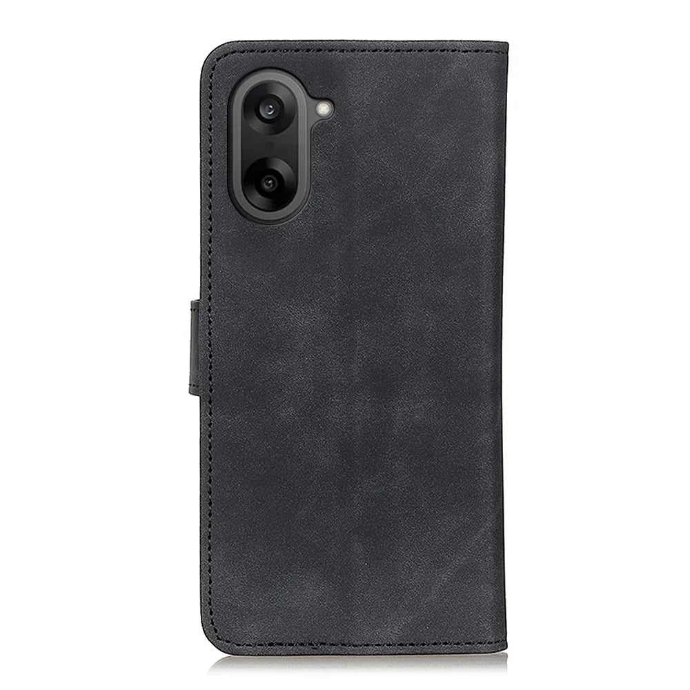 KHAZNEH For OnePlus Nord CE5 5G / Ace 5 Racing 5G Case PU Leather Retro Texture Phone Cover - Black - 7
