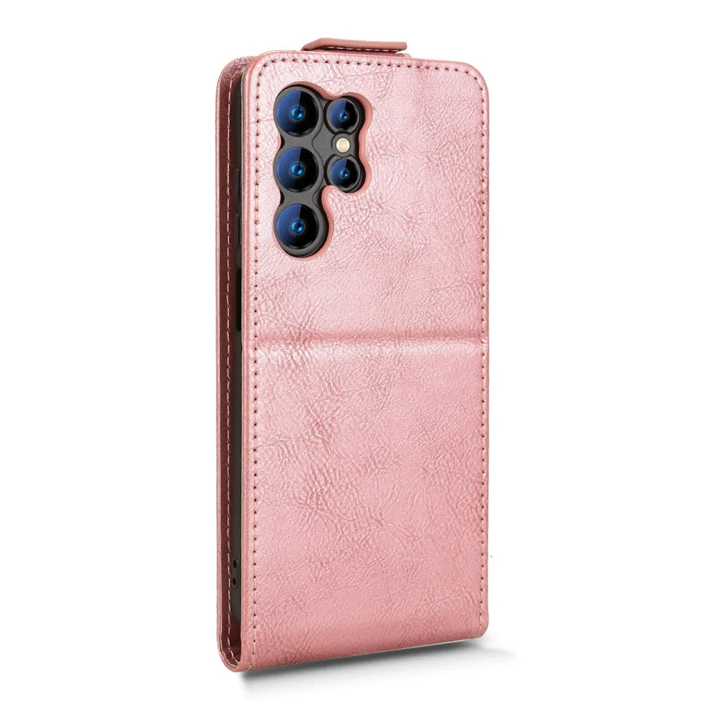 For Oukitel C1 Pro  /  C1 Stand Case Magnetic Clasp Vertical Flip Leather Phone Cover with Card Holder - Rose Gold - 7