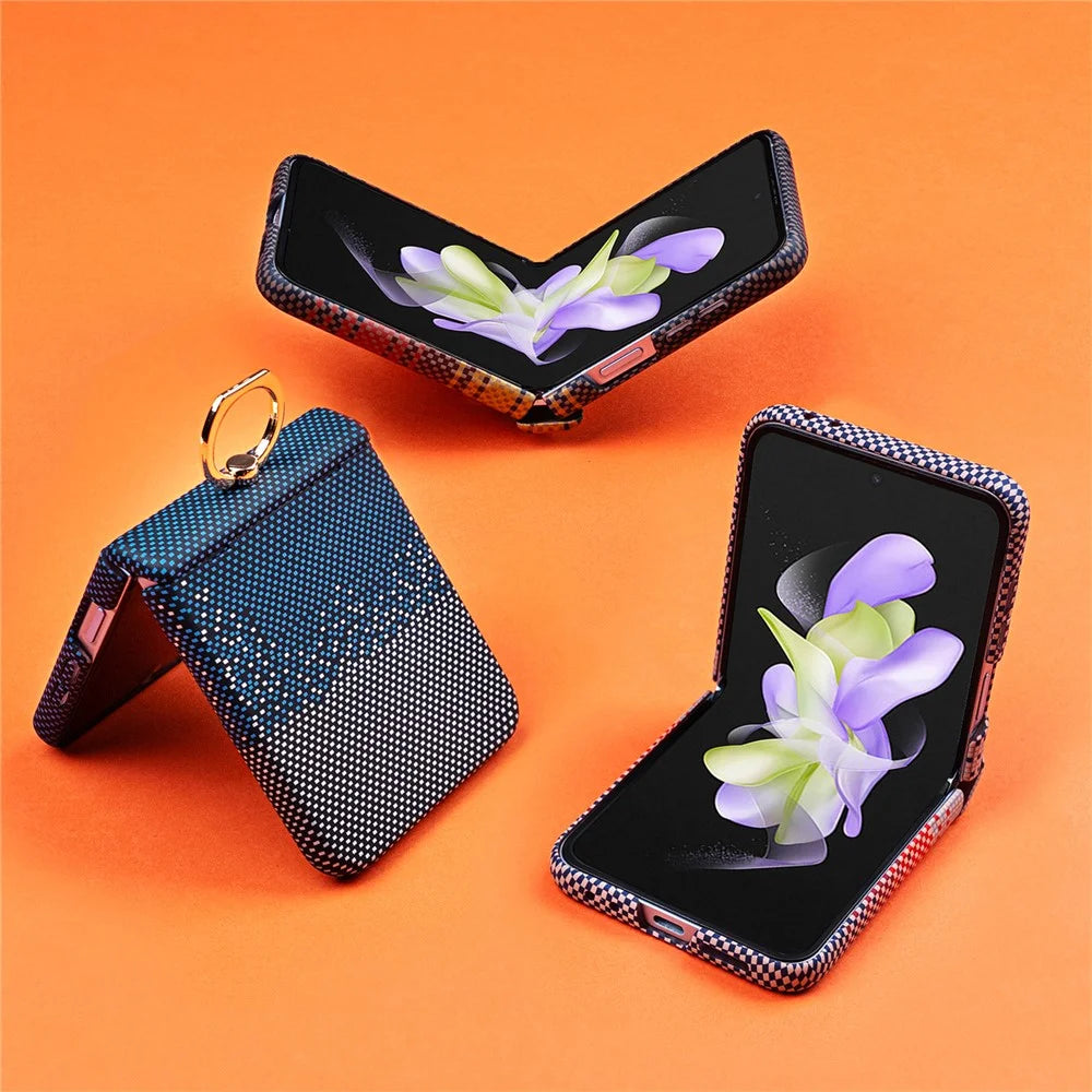 For Samsung Galaxy Z Flip4 5G  /  Flip3 5G Case Ring Holder Kickstand PC Phone Cover - Pink - 4