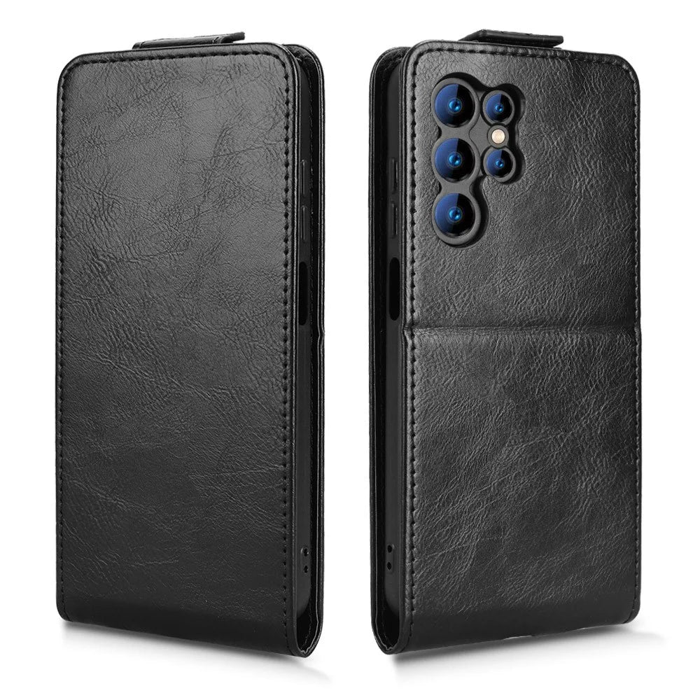 For Oukitel C61 Pro  /  C61 Stand Case Magnetic Clasp Vertical Flip Leather Phone Cover with Card Holder - Black - 5