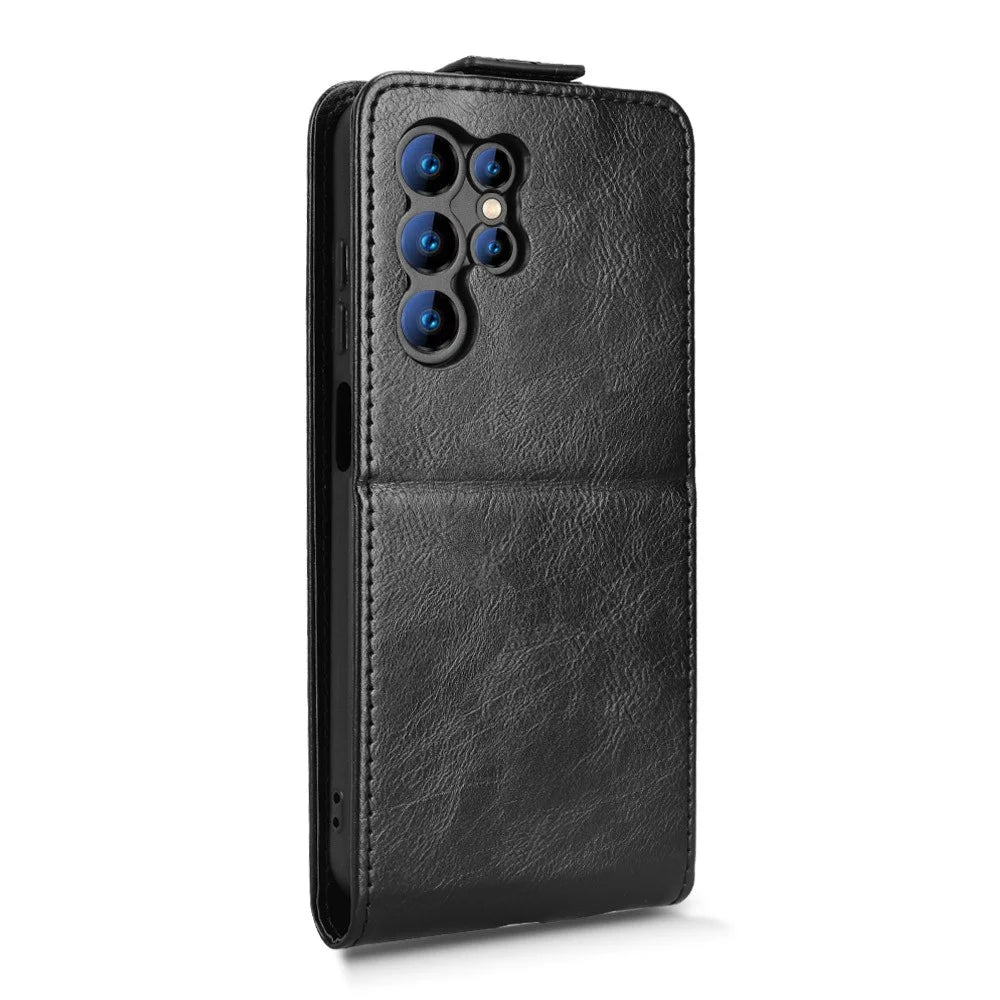 For Oukitel C61 Pro  /  C61 Stand Case Magnetic Clasp Vertical Flip Leather Phone Cover with Card Holder - Black - 7