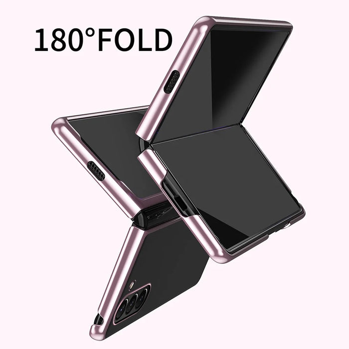 For Samsung Galaxy Z Fold7 5G Case Clear PC Electroplating Hard Phone Cover - Rose Gold - 3