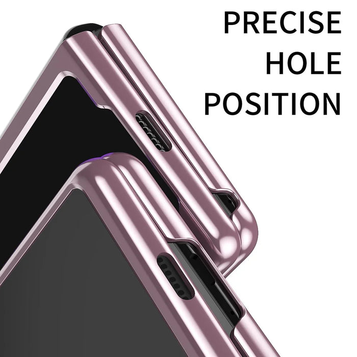 For Samsung Galaxy Z Fold7 5G Case Clear PC Electroplating Hard Phone Cover - Rose Gold - 5