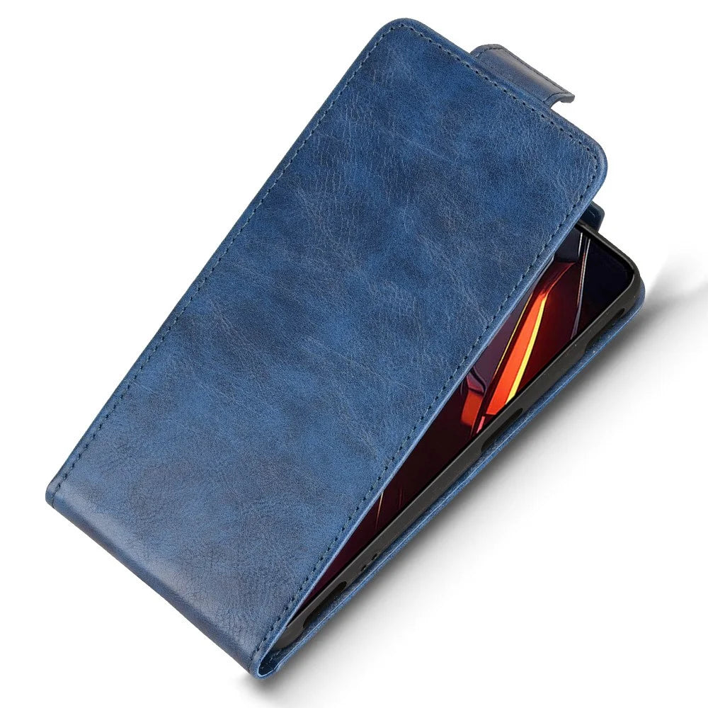 For ZTE nubia Neo 3 5G Stand Case Magnetic Clasp Vertical Flip Leather Phone Cover with Card Holder - Dark Blue - 4