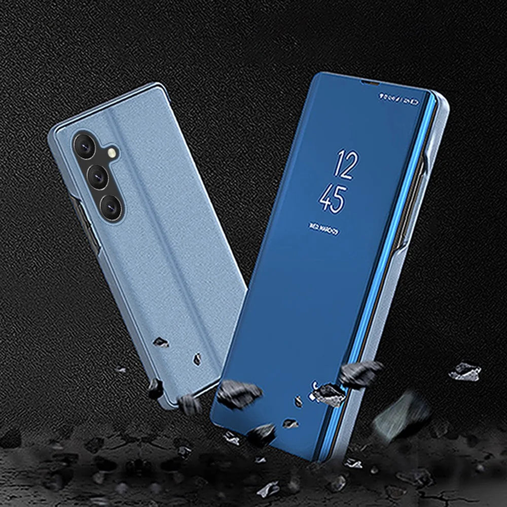 For Samsung Galaxy S25 FE Flip Leather Cover with Stand Full Body Protective Phone Case - Blue - 4