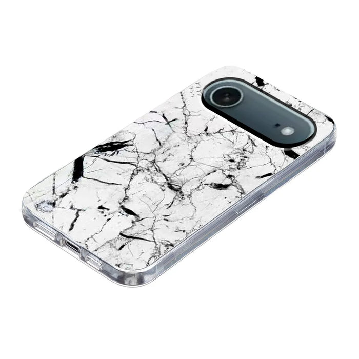For iPhone Air Case Marble Pattern Printing Soft TPU Phone Cover - White - 3
