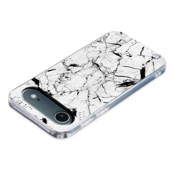 For iPhone Air Case Marble Pattern Printing Soft TPU Phone Cover - White - 4