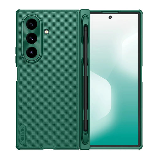 NILLKIN Super Frosted Shield Fold for Samsung Galaxy Z Fold7 5G Magnetic Case PC Matte Phone Cover with Stylus Pen - Green - 1
