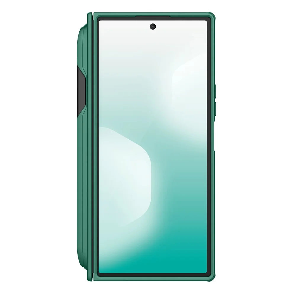 NILLKIN Super Frosted Shield Fold for Samsung Galaxy Z Fold7 5G Magnetic Case PC Matte Phone Cover with Stylus Pen - Green - 5