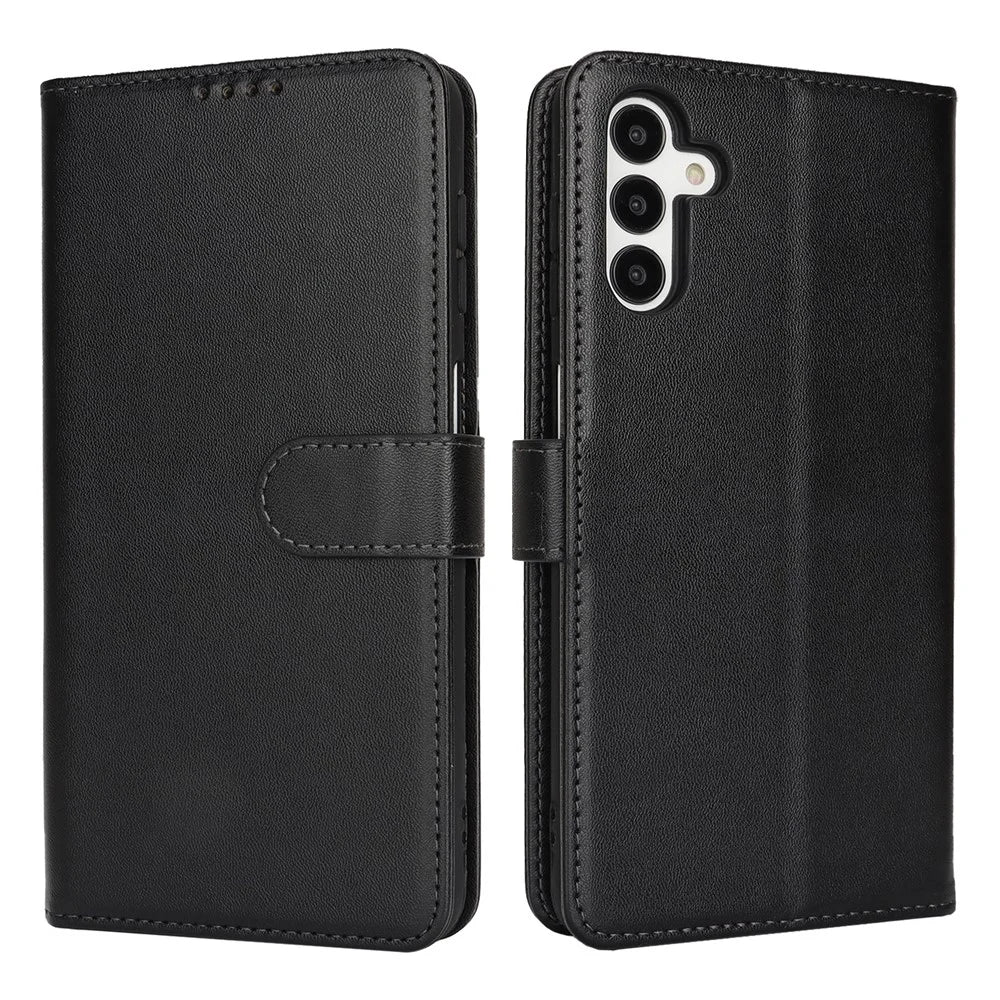 For Samsung Galaxy A16 5G / A16 4G Stand Case Shockproof Leather Wallet Phone Cover - Black - 1